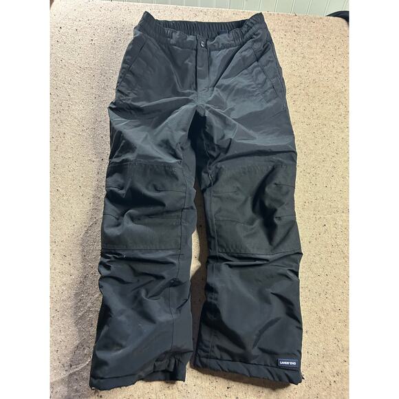 Lands’ End Kids Black Squall Snow Pants Size 8 Insulated Waterproof Winter Gear - Picture 1 of 9